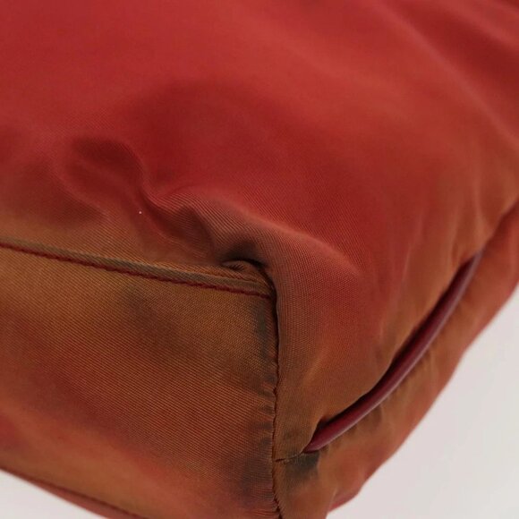 PRADA Hand Bag Nylon Red Silver - Picture 7 of 15